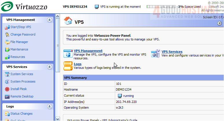 You can use Remote Desktop Conection - a standard Windows application - to connect to your VPS by means of the Remote Desktop Protocol (RDP).