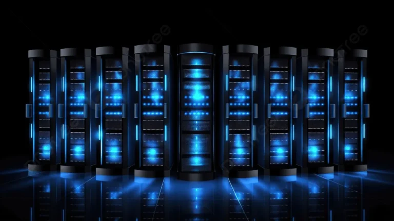pngtree a row of hosting servers with blue lighting in a black picture image 11968151 768x431.webp
